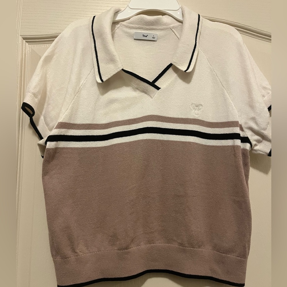 TNA From Aritzia Collared Knit Polo Sweater – Size Large
